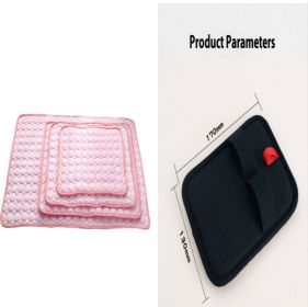 Pet Dog Cat Ice Silk Cold Nest Pad For Cooling In Summer (Option: Pink set-150x100cm)